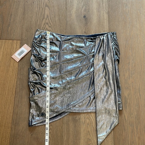 JUSTFAB Metallic Draped Lame Mini Skirt Size
 XXL NWT - Picture 8 of 11